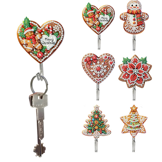 6Pcs Christmas Diamond Painting Hooks Diamond Art Craft Wall Hooks Home Decor