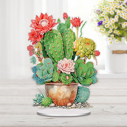 Acrylic Cactus Pot Diamond Painting Desktop Ornaments for Home Office Decor