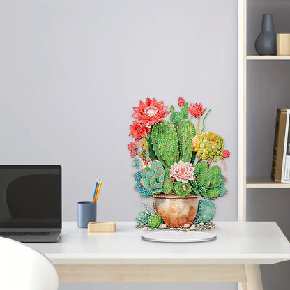 Acrylic Cactus Pot Diamond Painting Desktop Ornaments for Home Office Decor