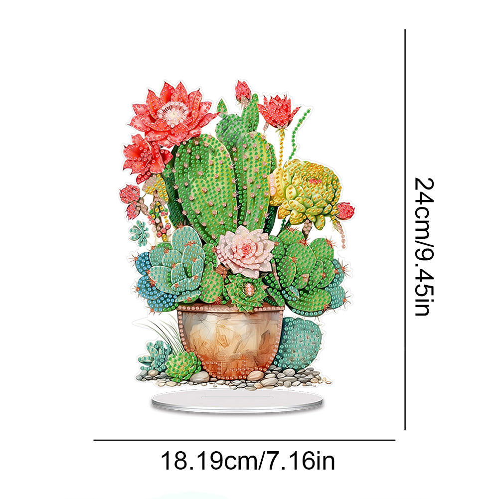 Acrylic Cactus Pot Diamond Painting Desktop Ornaments for Home Office Decor