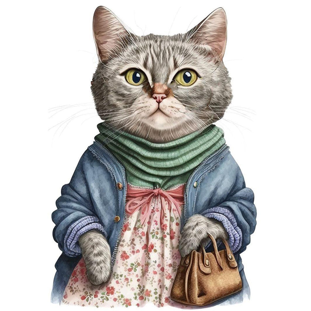 Cat Mom - Full Round Drill Diamond Painting 40*50CM