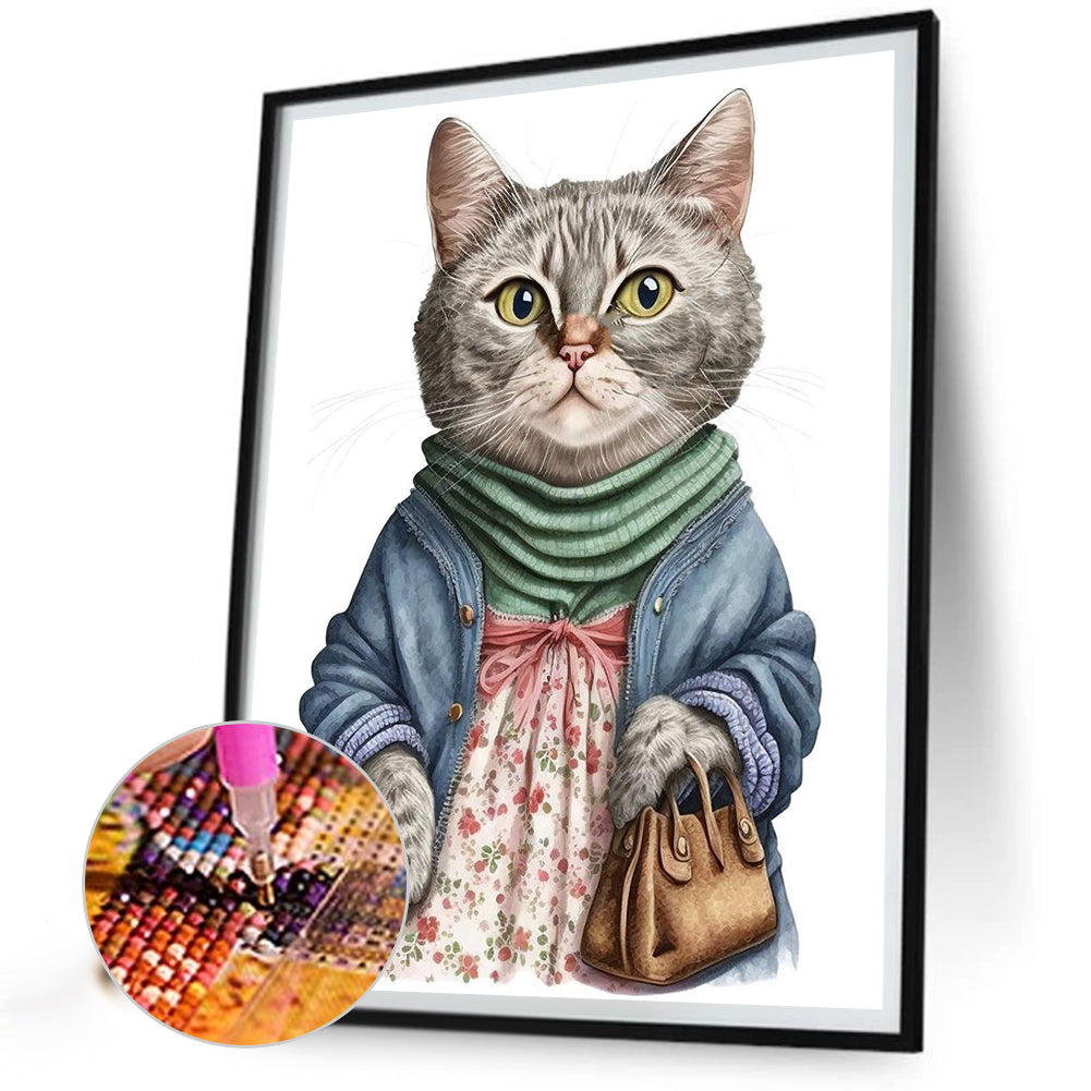 Cat Mom - Full Round Drill Diamond Painting 40*50CM