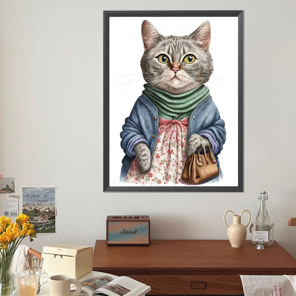 Cat Mom - Full Round Drill Diamond Painting 40*50CM