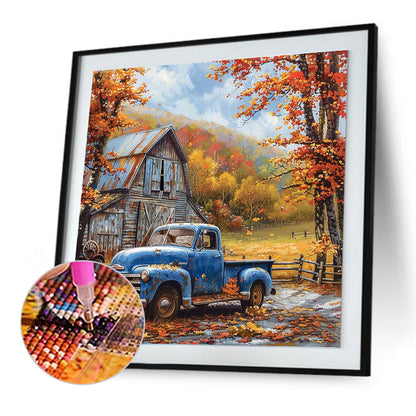 Country Blue Classic Car - Full Round Drill Diamond Painting 30*30CM