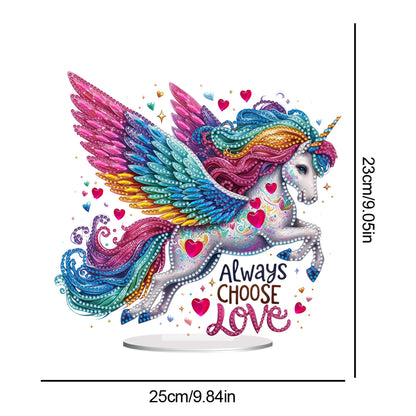 Acrylic Special Shape Rainbow Horse Rhinestones Desktop Ornaments (KJ0308)