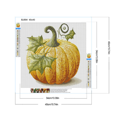 Green Leaf Pumpkin - Full Round Drill Diamond Painting 40*40CM