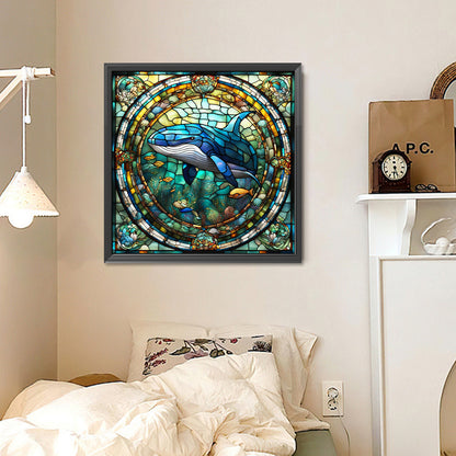 Glass Painting Whale - Full Round Drill Diamond Painting 30*30CM