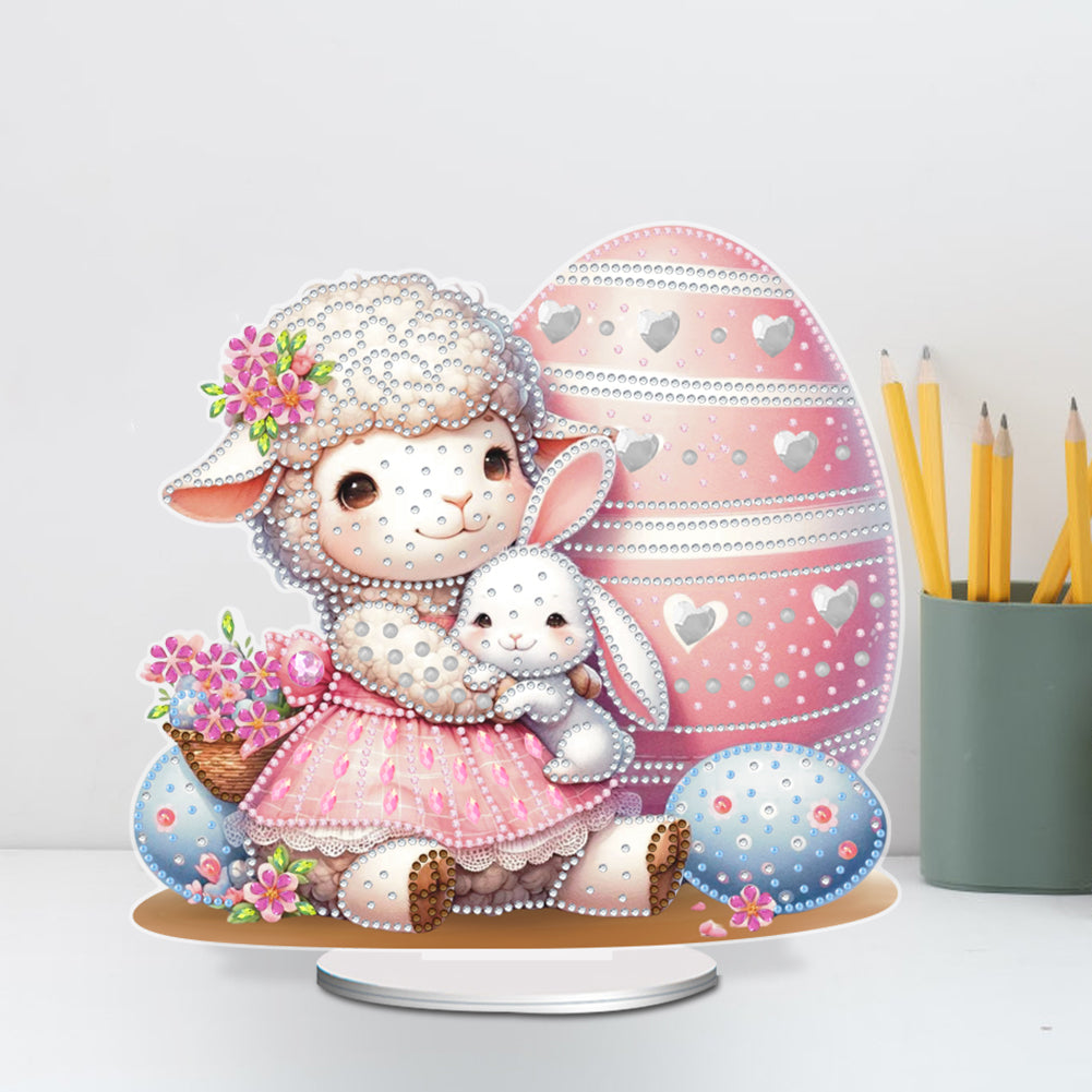 Acrylic Special Shape Easter Sheep 5D DIY Diamond Painting Desktop Ornaments