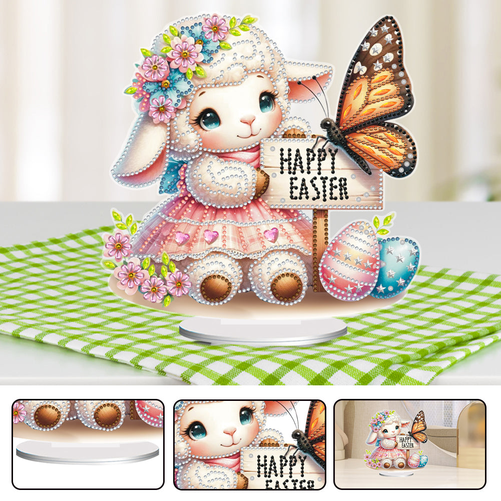 Acrylic Special Shape Easter Sheep 5D DIY Diamond Painting Desktop Ornaments