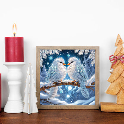 Winter Snow Scene Bird - Partial Special-Shaped Drill Diamond Painting 30*30CM