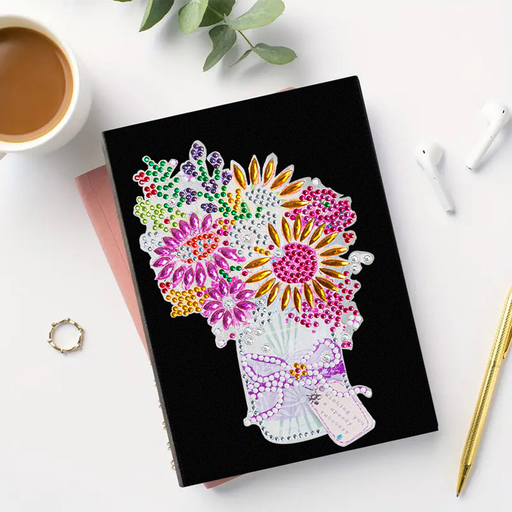 Special Shaped Flower Diamond Painting Journal Notebook for Students Adults