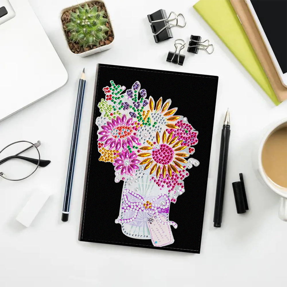 Special Shaped Flower Diamond Painting Journal Notebook for Students Adults