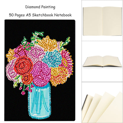 Special Shaped Flower Diamond Painting Journal Notebook for Students Adults