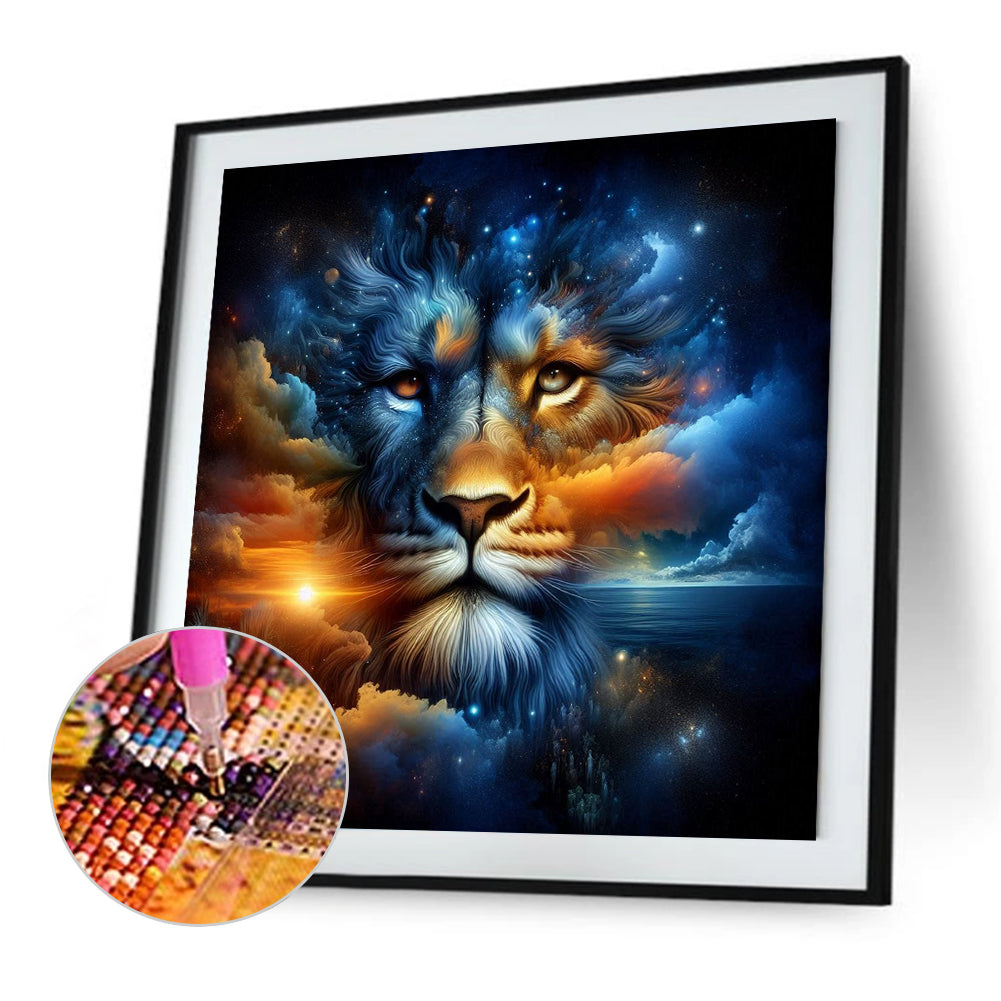 Starry Sky Lion Head - Full Square Drill Diamond Painting 40*40CM