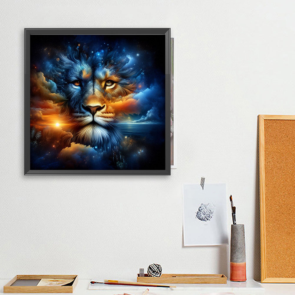 Starry Sky Lion Head - Full Square Drill Diamond Painting 40*40CM