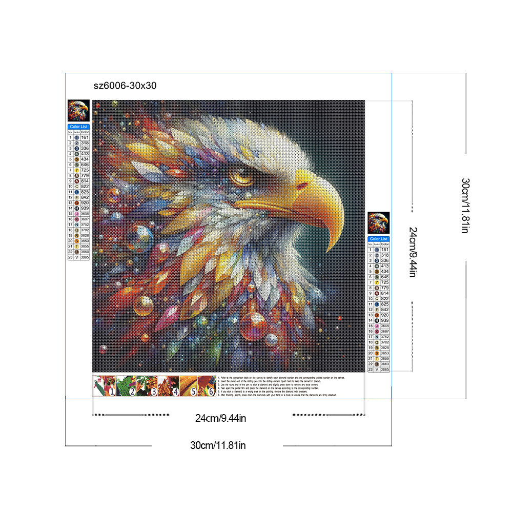 Jewel Eagle - Full Round Drill Diamond Painting 30*30CM