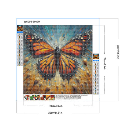 Butterfly - Full Round Drill Diamond Painting 30*30CM