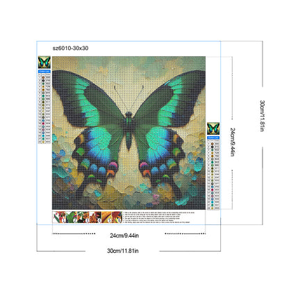 Butterfly - Full Round Drill Diamond Painting 30*30CM