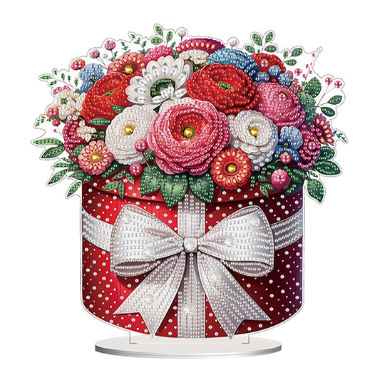 Acrylic Special Shape Bouquet Of Peonies Diamond Painting Tabletop Ornaments