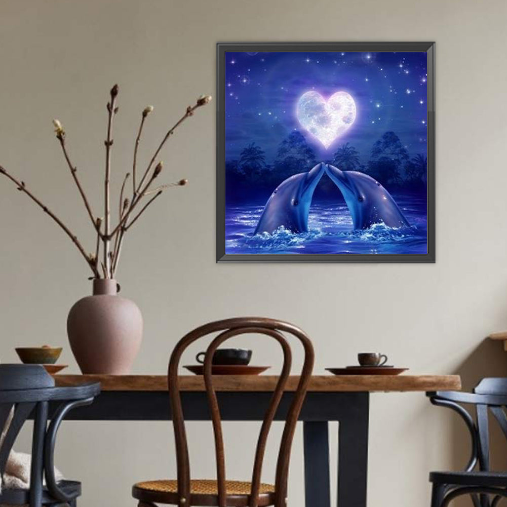 Love Dolphin - Full Round Drill Diamond Painting 40*40CM