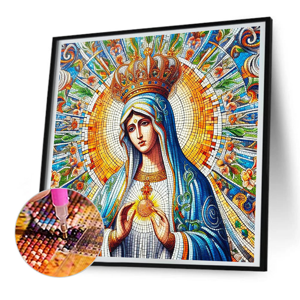 Glass Painting Of Madonna - Full Round Drill Diamond Painting 30*30CM