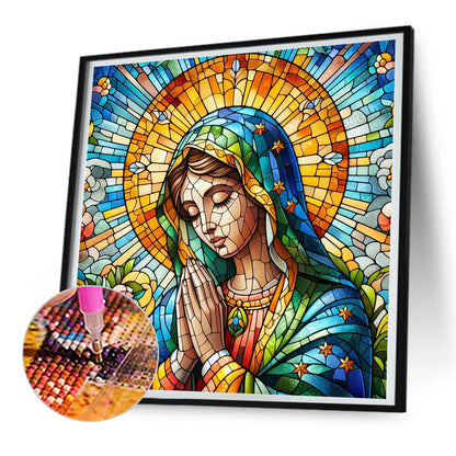 Glass Painting: Madonna In Prayer - Full Round Drill Diamond Painting 30*30CM