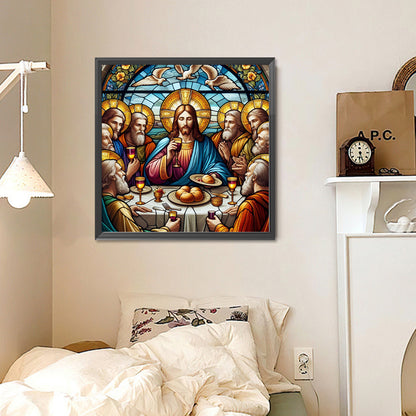 Glass Painting Jesus Supper - Full Round Drill Diamond Painting 30*30CM