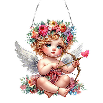 Acrylic Special Shape Angel Girl Cupid Arrow Diamond Painting Hanging Pendant