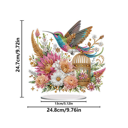 Acrylic Special Shape Bird Flowers Diamond Painting Desktop Ornaments for Decor