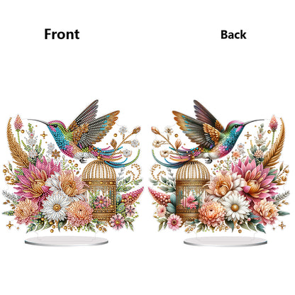 Acrylic Special Shape Bird Flowers Diamond Painting Desktop Ornaments for Decor