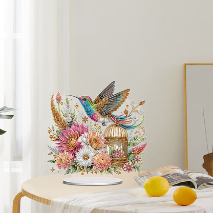 Acrylic Special Shape Bird Flowers Diamond Painting Desktop Ornaments for Decor