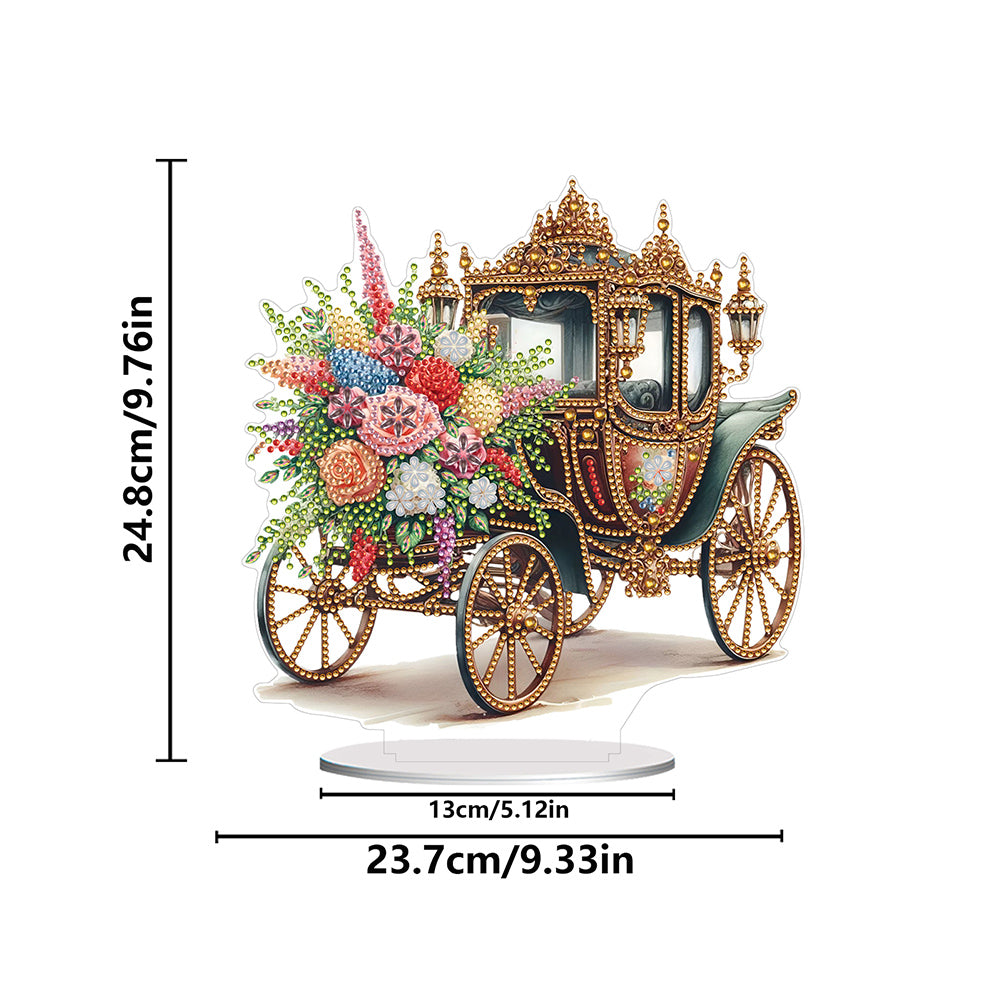 Acrylic Special Shape Flower Carriage Diamond Painting Desktop Ornaments
