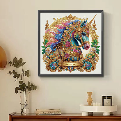 Metal Unicorn - Partial Special-Shaped Drill Diamond Painting 30*30CM
