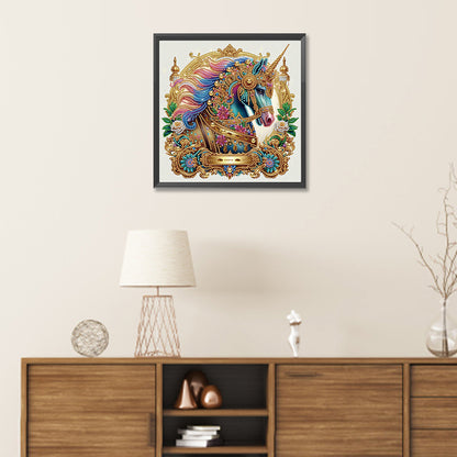 Metal Unicorn - Partial Special-Shaped Drill Diamond Painting 30*30CM