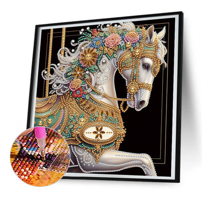 Metal Unicorn - Partial Special-Shaped Drill Diamond Painting 30*30CM