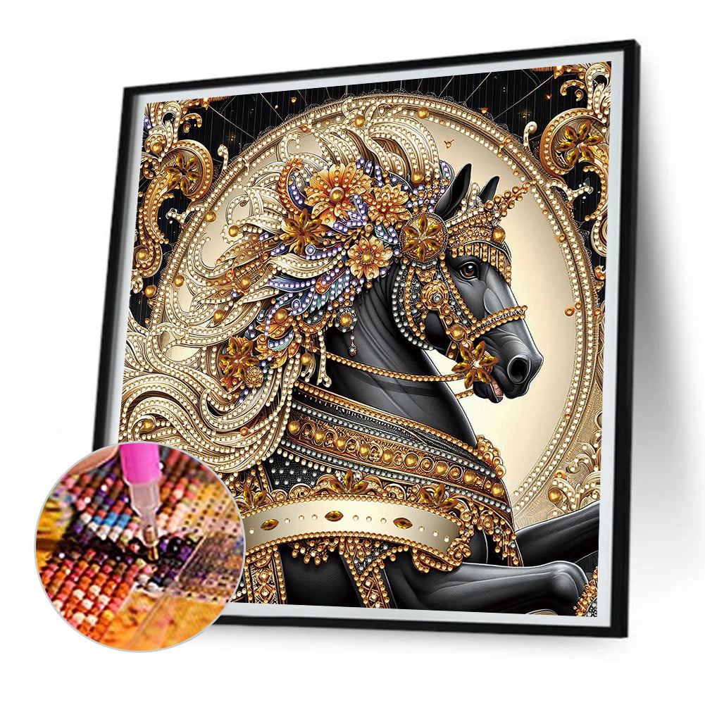 Metal Unicorn - Partial Special-Shaped Drill Diamond Painting 30*30CM