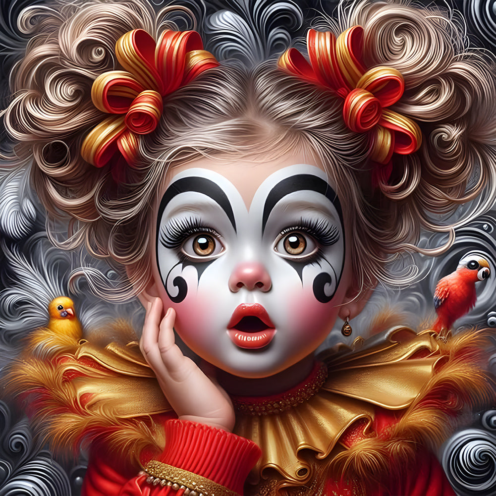 Clown Kid - Full Round Drill Diamond Painting 30*30CM