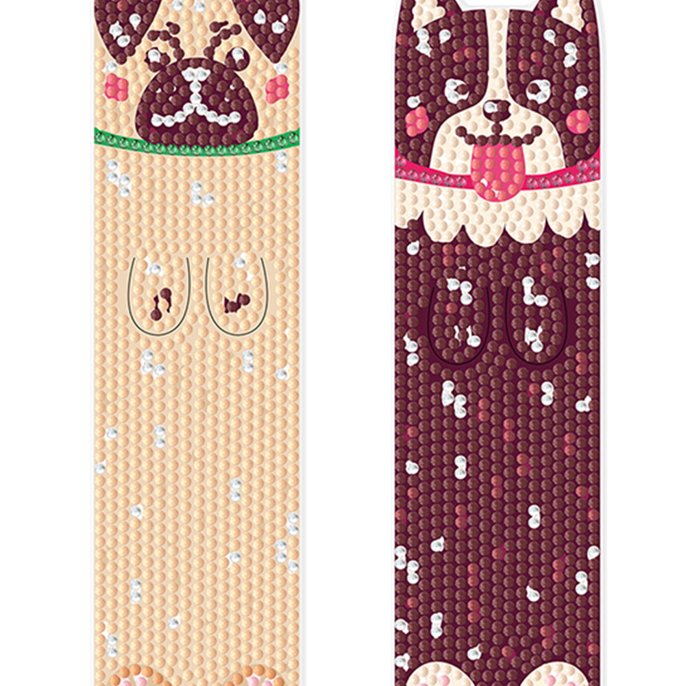 4Pcs Dog DIY Diamond Painting Bookmarks Making Kit Diamond Art Bookmark