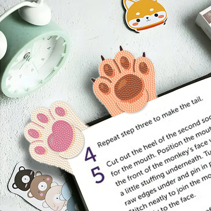 4Pcs Cat Paw DIY Diamond Painting Bookmarks Making Kit Diamond Art Bookmark