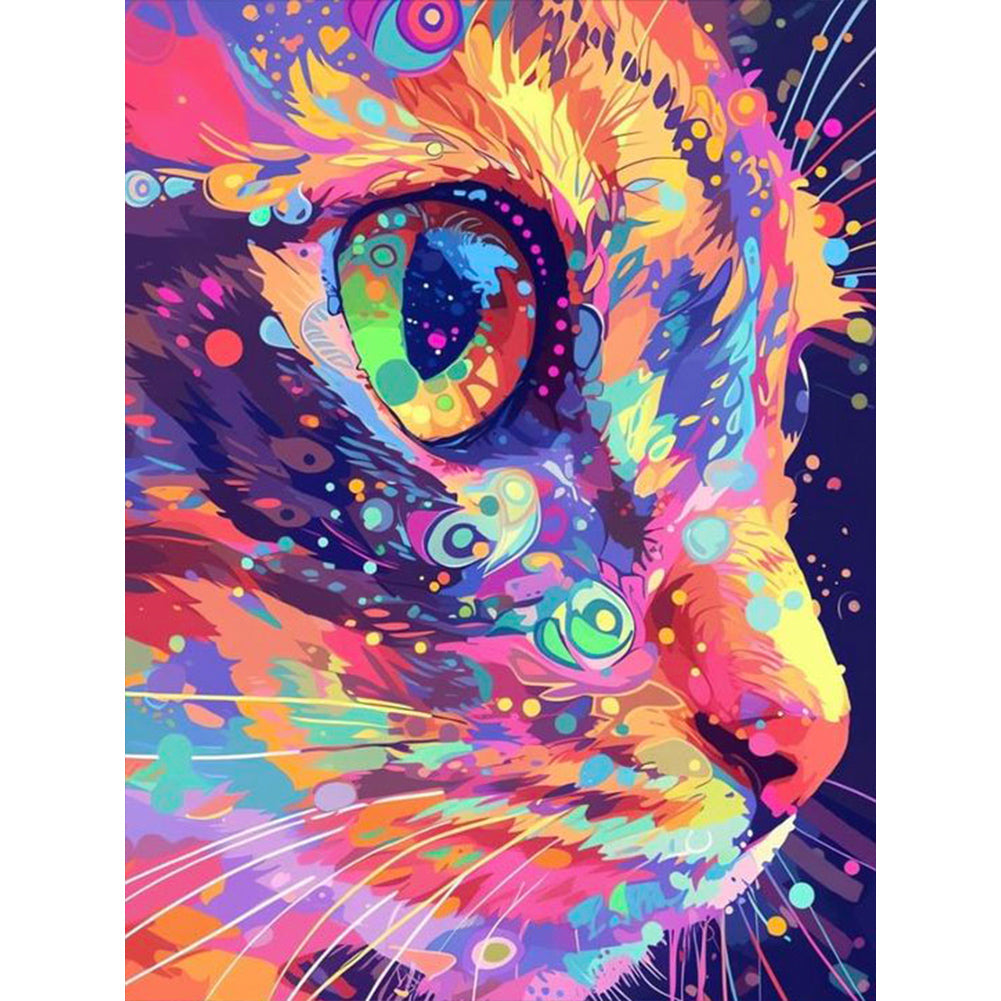 Colorful Kitten - Full Round Drill Diamond Painting 30*40CM