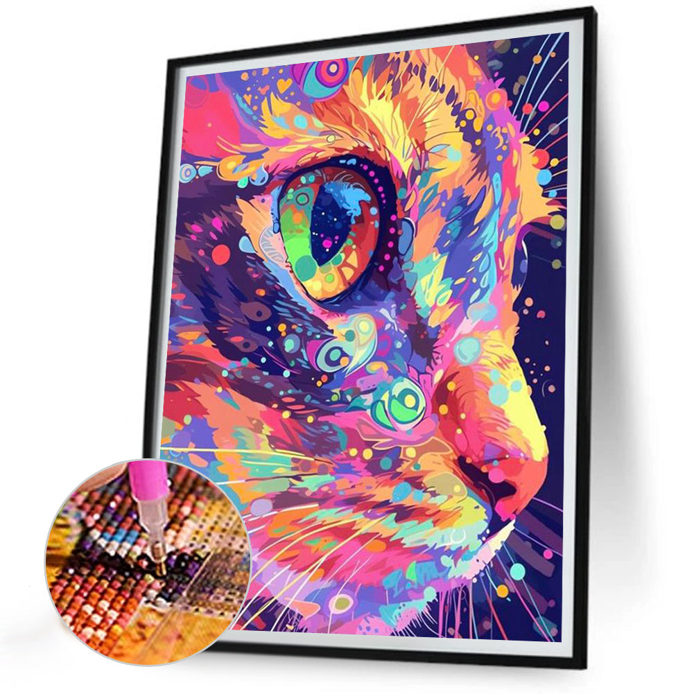 Colorful Kitten - Full Round Drill Diamond Painting 30*40CM