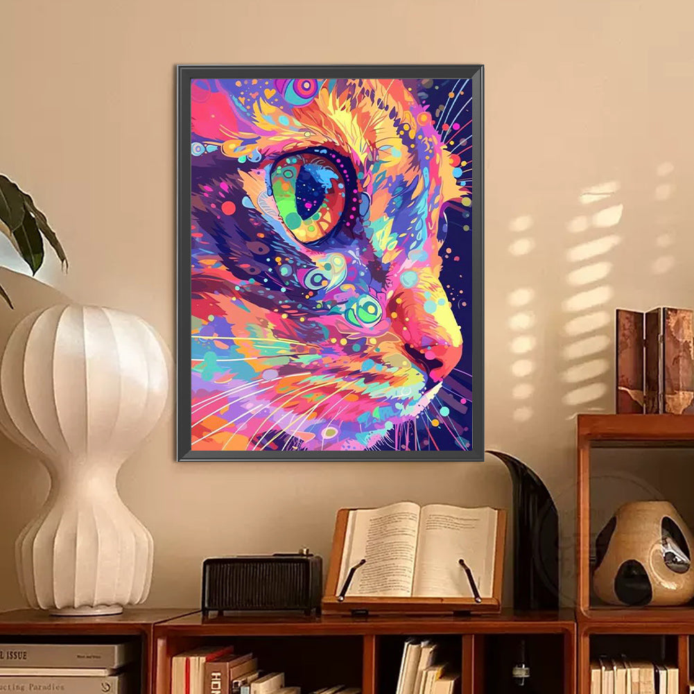 Colorful Kitten - Full Round Drill Diamond Painting 30*40CM