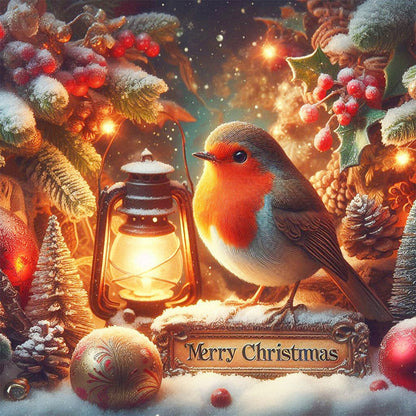 Christmas Bird - Full AB Round Drill Diamond Painting 40*40CM