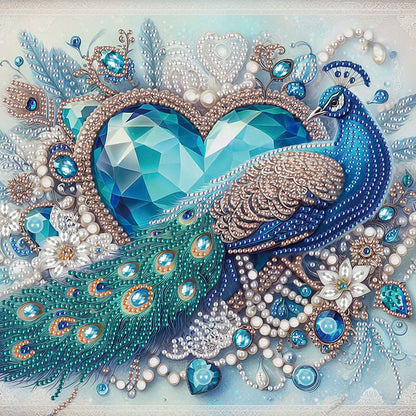 Love Peacock - Partial Special-Shaped Drill Diamond Painting 30*30CM