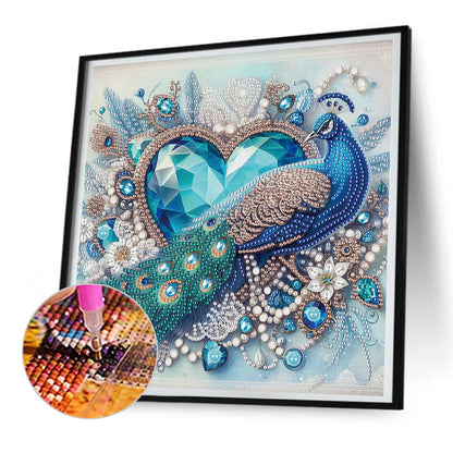 Love Peacock - Partial Special-Shaped Drill Diamond Painting 30*30CM