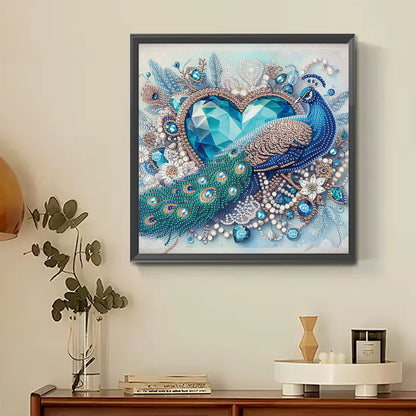 Love Peacock - Partial Special-Shaped Drill Diamond Painting 30*30CM