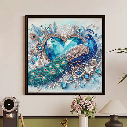 Love Peacock - Partial Special-Shaped Drill Diamond Painting 30*30CM