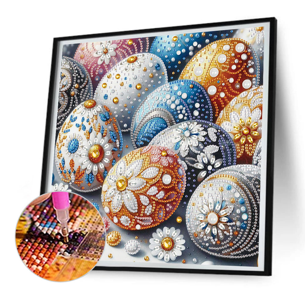 Floral Easter Eggs Pile - Partial Special-Shaped Drill Diamond Painting 30*30CM