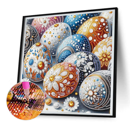 Floral Easter Eggs Pile - Partial Special-Shaped Drill Diamond Painting 30*30CM