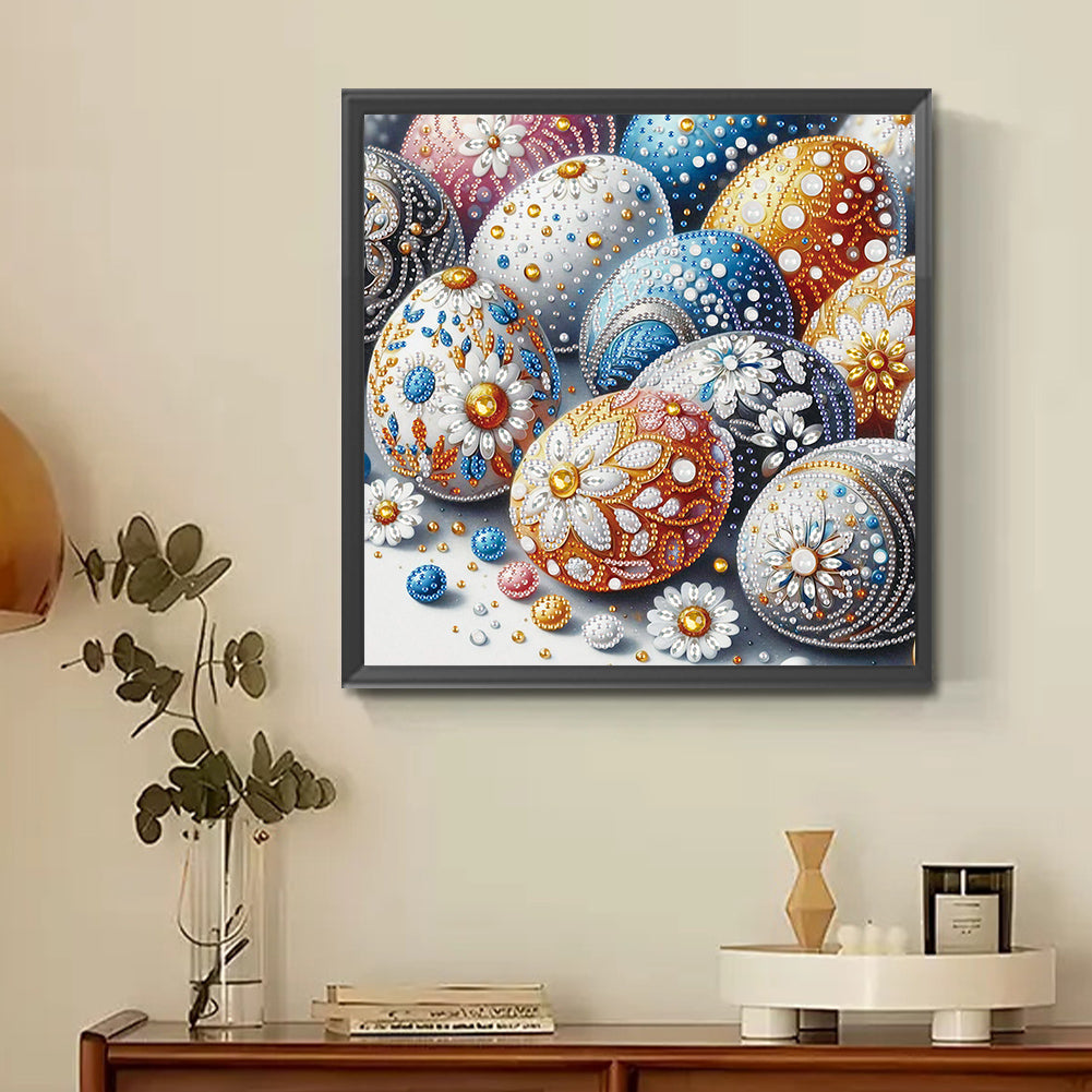 Floral Easter Eggs Pile - Partial Special-Shaped Drill Diamond Painting 30*30CM